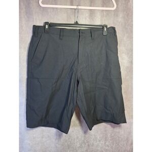 Eddie Bauer Mens Black Flat Front Performance Shorts Size 36 Zip Fly